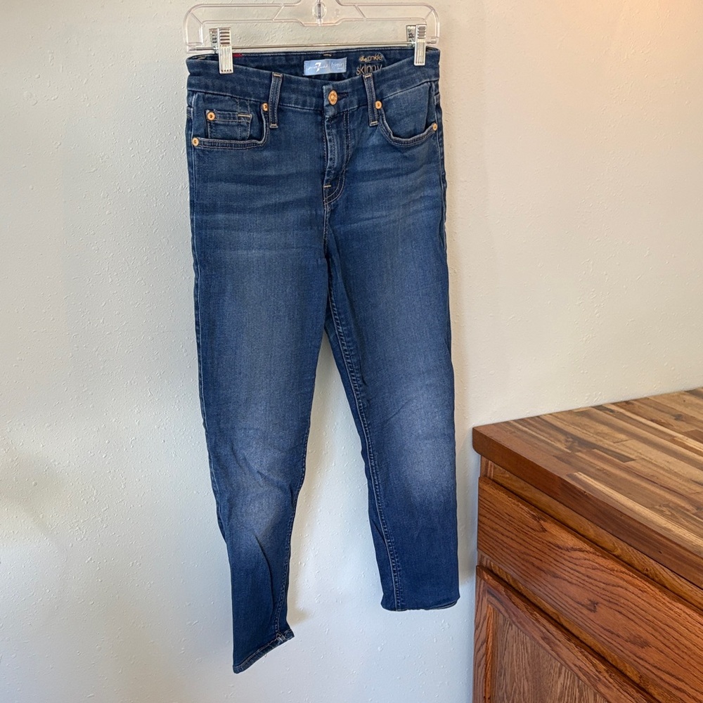 7 For All Mankind Dark Blue Skinny Jeans
